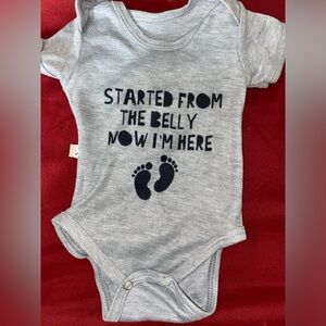 Newborn gray onesies for girl or boy with snaps